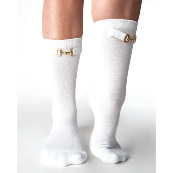 Arebesk white horsebit grip socks